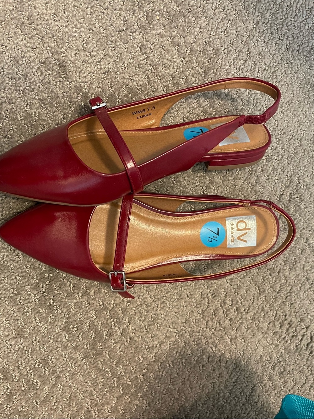 DV by Dolce Vita Wine Red Pointed Slingback Flats